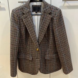 J. Crew Rhodes blazer in houndstooth check wool, size 12.